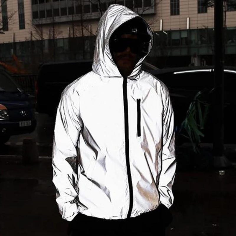 silver reflective running jacket