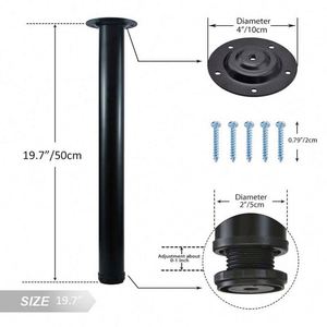 Modern Tall Office Desk Table Iron Chrome Black Breakfast Bar Worktop <b>Support</b> Furniture Leg Adjustable Hospital Use - Product Image 2