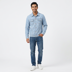 Veste en jean surdimensionnée de haute qualité pour hommes pour l'hiver respirante vestes en jean à prix de gros pas cher - Product Image 1