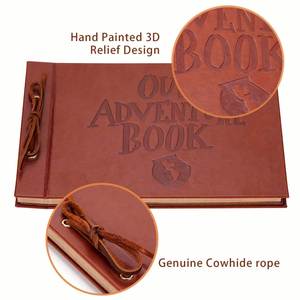 Photo Embossed Logo A3 Spiral Leather Address <b>Book</b> Our Adventure Handmade Loose-<b>leaf</b> Souvenir Gift - Product Image 4