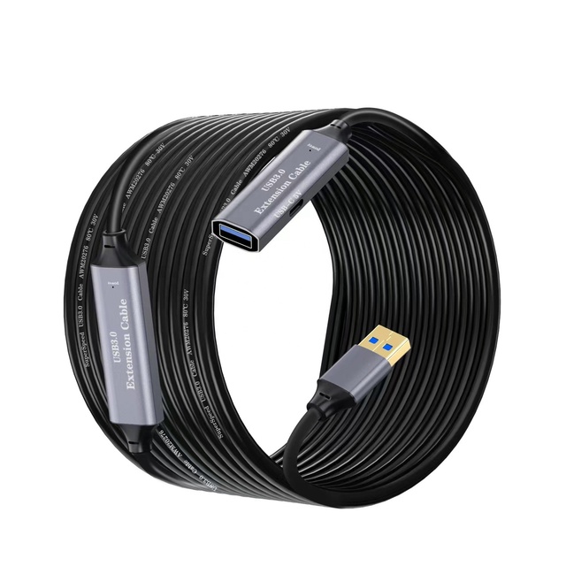 Active USB Extension Cable 3.0 Male to Female with 2 Extension Chipset Signal Booster - Active Extension Repeater Cord 15 Meters