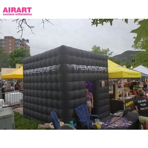 LED Lighting <strong>Inflatable</strong> Black Printing logo Cylinder Shape Photo Booth - Product Image 5