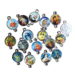 2 Löcher Zink legierung Rosenkranz Stecker religiöses Armband Verbindungs perlen Symbol Charme Rosenkranz Teil - Product Image 6