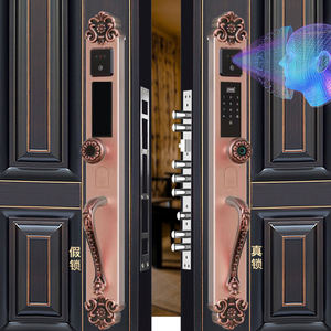 गोल्डन डीलक्स डबल डोर ऑटोमैटिक फेस रिकग्निशन मोबाइल फोन रिमोट कंट्रोल फिंगरप्रिंट कॉम्बिनेशन इलेक्ट्रॉनिक लॉक - Product Image 2