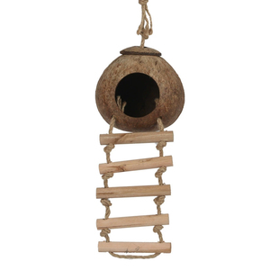 Nichoir pour oiseaux en noix de coco naturelle, cage intérieure, jardin extérieur, cachette non toxique pour perroquets - Product Image 2