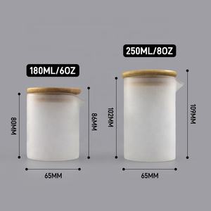 Leere hitze beständige Glas kerzen glas Großhandel 6 Unzen Massage Milchglas Kerzen glas mit Deckel - Product Image 6