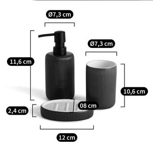 Ensemble <span class=keywords><strong>de</strong></span> 3 distributeurs <span class=keywords><strong>de</strong></span> savon en céramique noir et <span class=keywords><strong>vert</strong></span> pour la <span class=keywords><strong>salle</strong></span> <span class=keywords><strong>de</strong></span> <span class=keywords><strong>bain</strong></span>, la maison et l'hôtel - Product Image 2