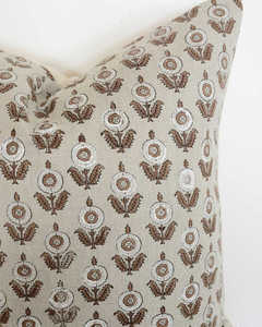 Hint el yapımı yeni tasarım çiçek bej renk el bloğu baskı yastık kılıfı pamuklu kanepe kapak yatak minder örtüsü - Product Image 5