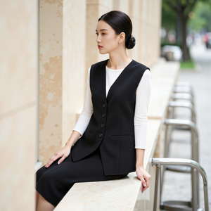 <span class=keywords><strong>Gilet</strong></span> en <span class=keywords><strong>laine</strong></span> élégant et stylé pour <span class=keywords><strong>femme</strong></span>, cousu main, vêtement d'extérieur formel pour costumes - Product Image 5