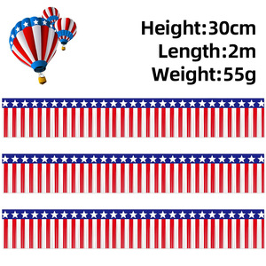 Guirnalda de Cortina de Seda Roja, Blanca y Azul de 6 Metros para el Día de la Independencia de EE. UU. y Decoraciones Festivas para el Hogar y el Patio, Diseño Floral con Borlas - Product Image 6