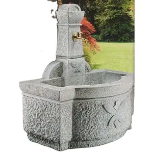 Stein Brunnen exterior granito piedra fuente fregaderos abrevaderos de jardín