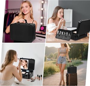 BINGO Estuche de Maquillaje para Exteriores Personalizable OEM/ODM de 15"x11" con Espejo Iluminado, Soporte para Brochas, Impermeable, Organizador de Viaje de 15L, Antipolvo - Product Image 5