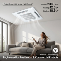 Unité de ventilation à cassette 4 voies avec pompe de vidange intégrée pour système CVC d'hôtel, certifiée CE, fournisseur OEM