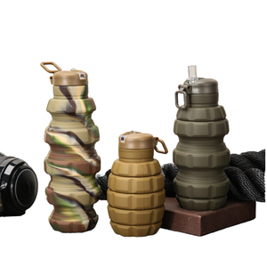 Creative Design <b>Collapsible</b> Silicone <b>Water</b> <b>Bottle</b> 500ml Camouflage Waterproof Durable Lightweight 360 Degree Rotation Sports - Product Image 1