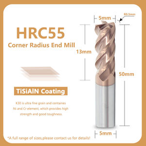 Hrc55 Lathe Tools <strong>Gear</strong> <strong>Cutting</strong> 10Mm Indexable Down Cut Rounding Corner Radius <strong>End</strong> <strong>Mill</strong> - Product Image 2
