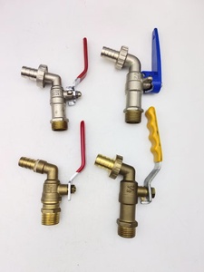 Robinet de lavabo mural en laiton <span class=keywords><strong>NPT</strong></span> <span class=keywords><strong>1</strong></span>/2" 3/<span class=keywords><strong>4</strong></span>" avec poignée en acier moderne et vanne à boisseau sphérique pour le marché sud-américain - Product Image 2