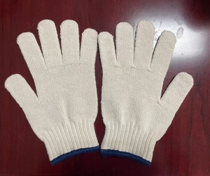 Guantes de trabajo de algodón reciclado, económicos y duraderos, calibre 7, Vietnam, 50-60g/par, con protección de algodón y poliéster, resistentes al desgaste, para jardín. - Product Image 4