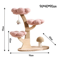 Arbre à chat de luxe écologique en sisal et en bois avec design floral, personnalisable, utilisation en intérieur, toutes saisons, meubles de maison