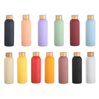 Bouteille en acier inoxydable avec bouchon en liège 350ml 500ml 750ml 1000ml, gourde de sport avec sangle, revêtement en caoutchouc, poignée en silicone, thermos