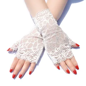 Bruids Accessoires Bruiloft Vingerloze Korte Handschoenen Mode Sexy Vrouwen Rijden Dance Party Kanten Handschoenen