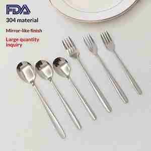304 1810 Stainless Steel Gold Dessert <b>Spoon</b> Home Use Coffee <b>Spoon</b> Fork Knife Cutlery Set <b>Small</b> Tableware <b>Spoon</b> - Product Image 3