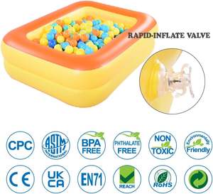 Piscina Inflable Portátil, Plegable, Ligera e Impermeable de 2 Anillos, de PVC, para Niños, para Jugar en Casa, para la Familia, para Niños y para Spa - Product Image 6