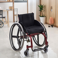 Fauteuil roulant manuel pliable pour le sport avec cadre en alliage d'aluminium, roues de 24 pouces pour personnes âgées, handicapées, mobilité et indépendance