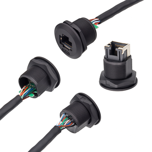 Boîtier de contrôle industriel EP, port réseau CAT6, prise femelle <span class=keywords><strong>RJ45</strong></span>, étanche IP67/68, câble réseau PA66/PVC/PU - Product Image 1