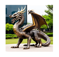 Sculpture d'art Dragon en Bronze statue de dragon grandeur nature sculpture de dragon en laiton coulée en métal personnalisée pour jardin