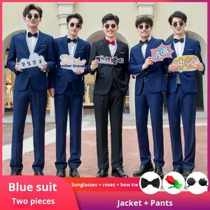 2026 NUOVO Abito da Sposo KJ, Completo da Uomo Slim-fit Stile Coreano <span class=keywords><strong>per</strong></span> Matrimonio, <span class=keywords><strong>Costume</strong></span> da Testimone, Abito da Uomo <span class=keywords><strong>per</strong></span> Cerimonie - Product Image 6