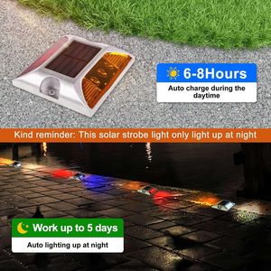 Segnalatore Stradale Luminoso <span class=keywords><strong>a</strong></span> LED Solare con Effetto Occhio di Gatto per Pavimentazione - Product Image 6