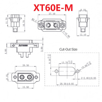 Conectores de Batería Amass Originales para Montaje en Panel XT60 XT60E-M XT60E-F Macho Hembra