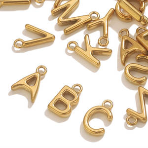 Acier inoxydable A-Z lettre breloques pour collier Bracelet <span class=keywords><strong>Alphabet</strong></span> anglais lettre initiale pendentifs fabrication de bijoux en gros - Product Image 5