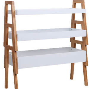 ชั้นวางของไม้ไผ่หลายชั้น 3 ชุด พร้อมล้อเลื่อน สำหรับห้องนั่งเล่น ห้องครัว จัดแสดงกระถางต้นไม้ ขนาดปรับแต่งได้ ความแม่นยำสูง - Product Image 1