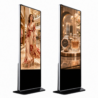 Pantalla de Señalización Digital LCD de 43 Pulgadas, Sistema Dual, Kiosco Publicitario Comercial con Soporte de Pie, Cartel Digital para Interiores