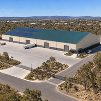 Bâtiment préfabriqué en acier de qualité 350 AS/NZS, prêt pour l'énergie solaire, avec panneaux PIR, pour entrepôt, atelier, bureau