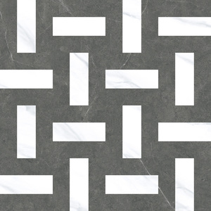 Moderna y Lujosa Baldosa de Porcelana Geométrica Tejida Gris Blanca Pulida de 800x800 mm <span class=keywords><strong>para</strong></span> Suelos de Vestíbulos de Hoteles y Oficinas - Product Image 1