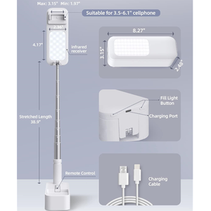 책상용 충전식 휴대폰 거치대 라이브 스트리밍 LED 조명 휴대용 셀카 조명 - Product Image 2