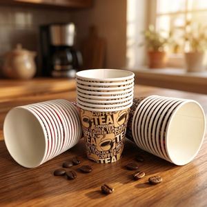 Gobelets en papier jetables de haute qualité, résistants aux hautes températures, 100 unités, design moderne pour les fêtes - Product Image 1