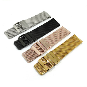 18 20 22 <span class=keywords><strong>24mm</strong></span> pin hebilla malla milanesa correa de reloj de acero inoxidable correa de reloj - Product Image 2