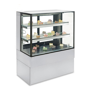 Cửa hàng bánh 2025 bánh mì gỗ trưng bày kệ kính phẳng phía trước dễ dàng làm sạch sàn lạnh để trần tủ trưng bày tủ bánh - Product Image 5