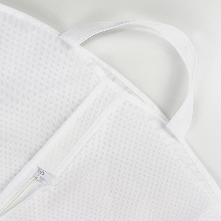 Eco friendly non woven bridal gown white long wedding dress garment bag with logo