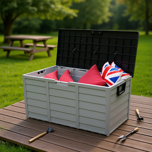 Coffre de rangement extérieur en plastique 75 gal avec serrure pour outils, coussins, jouets, sièges - Product Image 2
