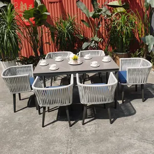 Traditional and Modern Outdoor Patio Dining Furniture Eco-Friendly Aluminum Frame Tables and Chairs for Courtyards and Villas