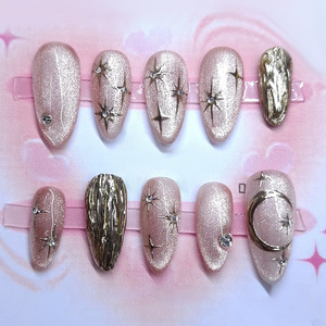30 <span class=keywords><strong>faux</strong></span> <span class=keywords><strong>ongles</strong></span> <span class=keywords><strong>avec</strong></span> colle gelée, motif fleur et coquillage, style français amande, couvrance totale, capsules 3D à presser - Product Image 6