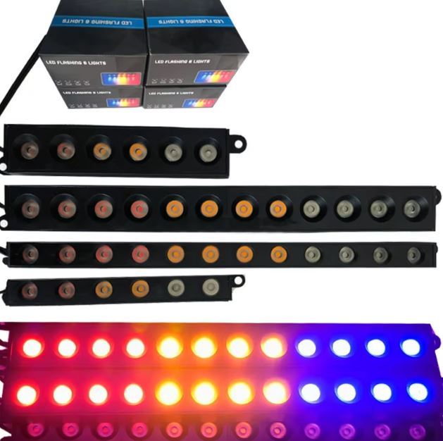 DC12 24V Red Blue Strobe LED Light Conversion Kit Color Changing Auto Exterior Ambient Warning Lighting for Vehicle