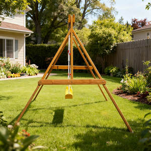 Columpio de Madera de Diseño Moderno para Exteriores, Equipo de Entretenimiento para Parques Infantiles, Patios y Jardines - Product Image 4