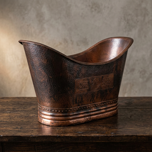 Bañera Ovalada de Lujo en Cobre Envejecido, Duradera y Moderna, para Villas - Artesanía India - Product Image 3