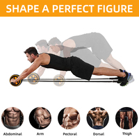 Équipement d'exercice abdominal pour la maison : Rouleau Abdominal en Acier Inoxydable et Tapis de Genou pour le Renforcement Musculaire et la Force du Core