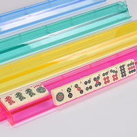 Accessoires de mahjong en acrylique, supports de mahjong avec supports de tuiles de mahjong américaines, supports de mahjong modernes avec poussoirs intégrés, lot de 4